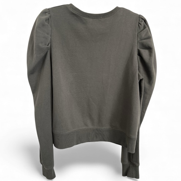 Rebecca Minkoff Puff Sleeve Sweatshirt Women’s L Charcoal Fleece Pullover - Picture 3 of 9
